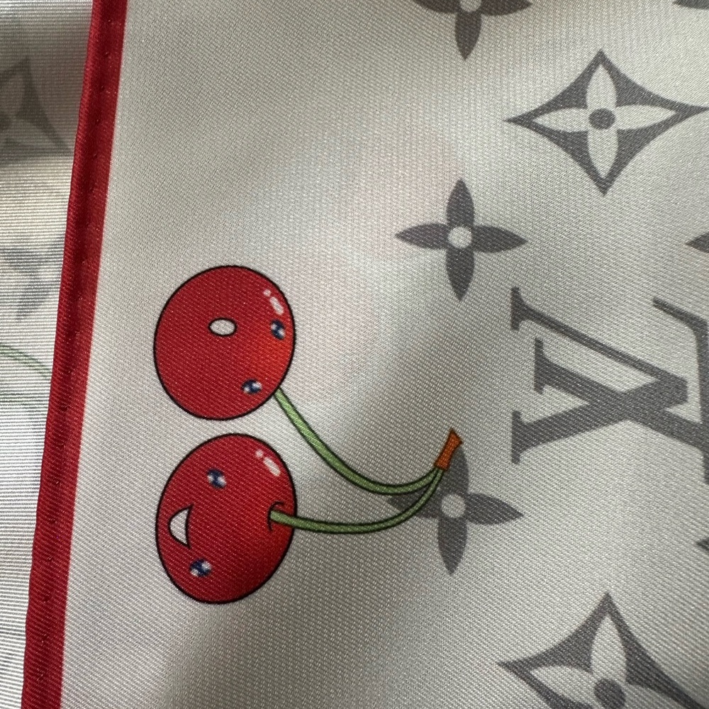 Louis Vuitton Red and White Cherry Scarf - Picture 11 of 11